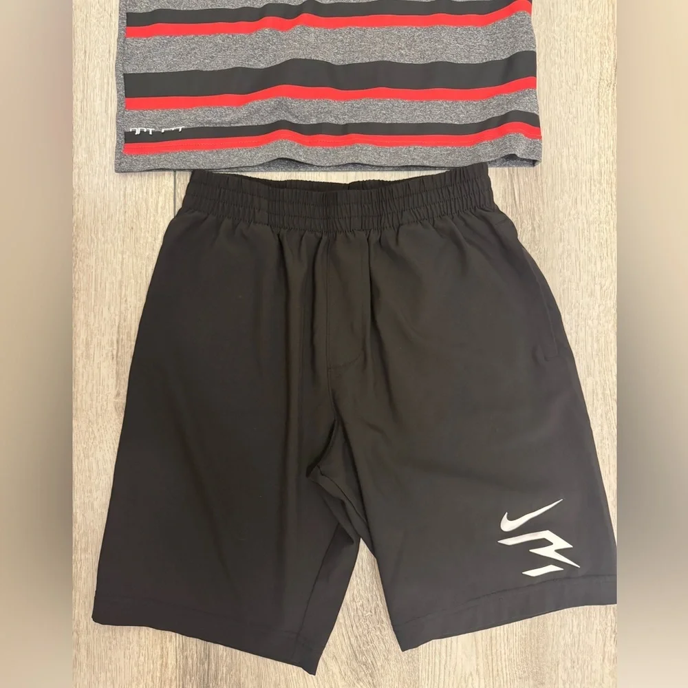 Gray and Black Nike Polo Athletic Set